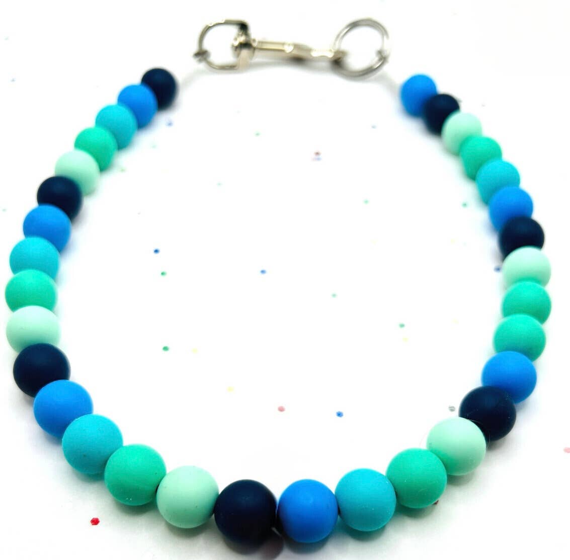 Blue Ombre Beaded Dog Collar Necklace