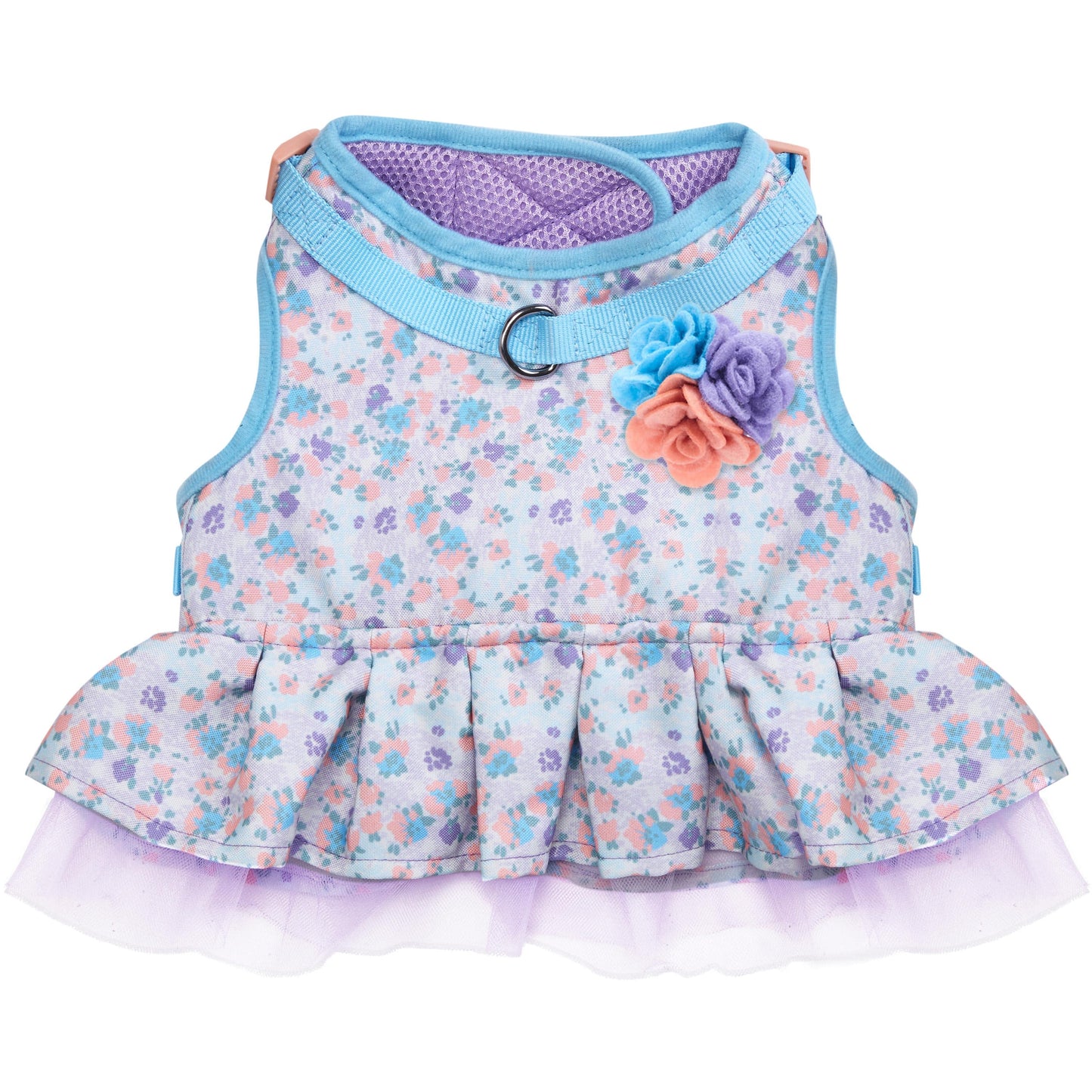 Floral Print Dog Harness Dress