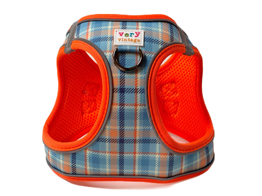 Murphy Blue & Orange Plaid Dog Harness Vest