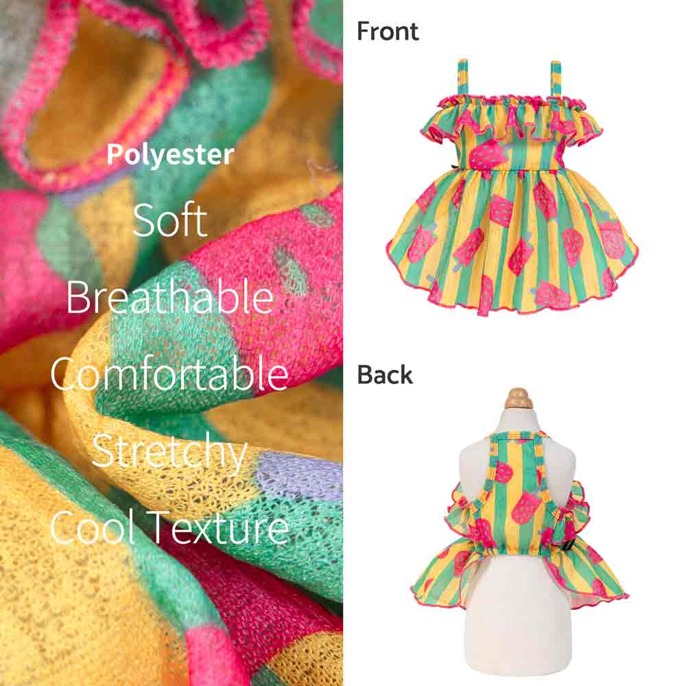 Bohemian Strawberry Ice Pop Dog Dress