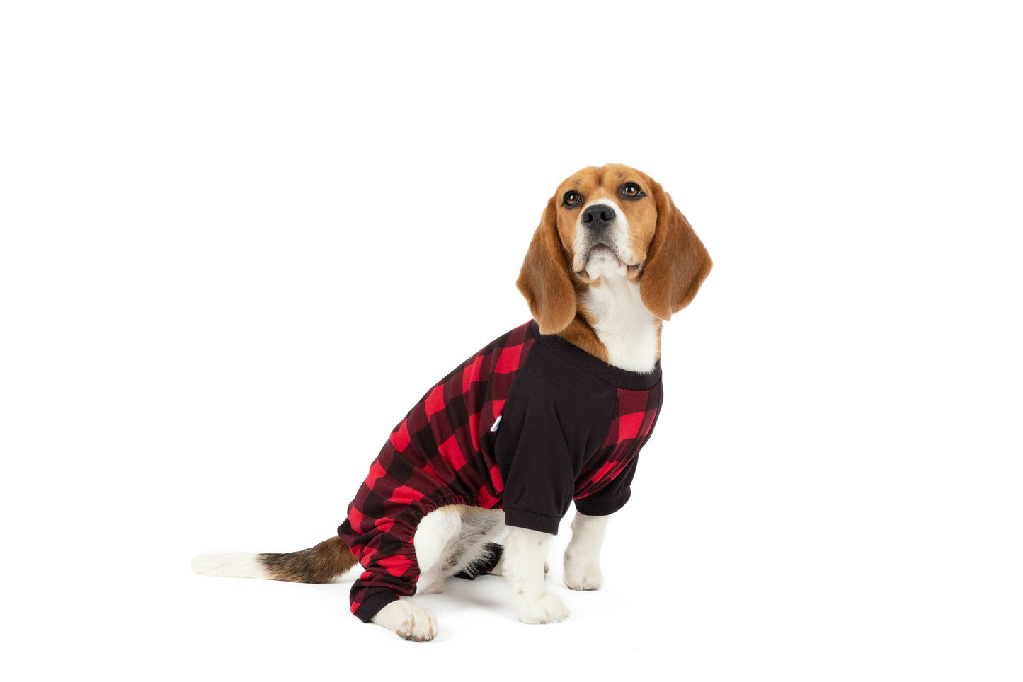 Dog Cotton Black & Red Plaid Pajamas
