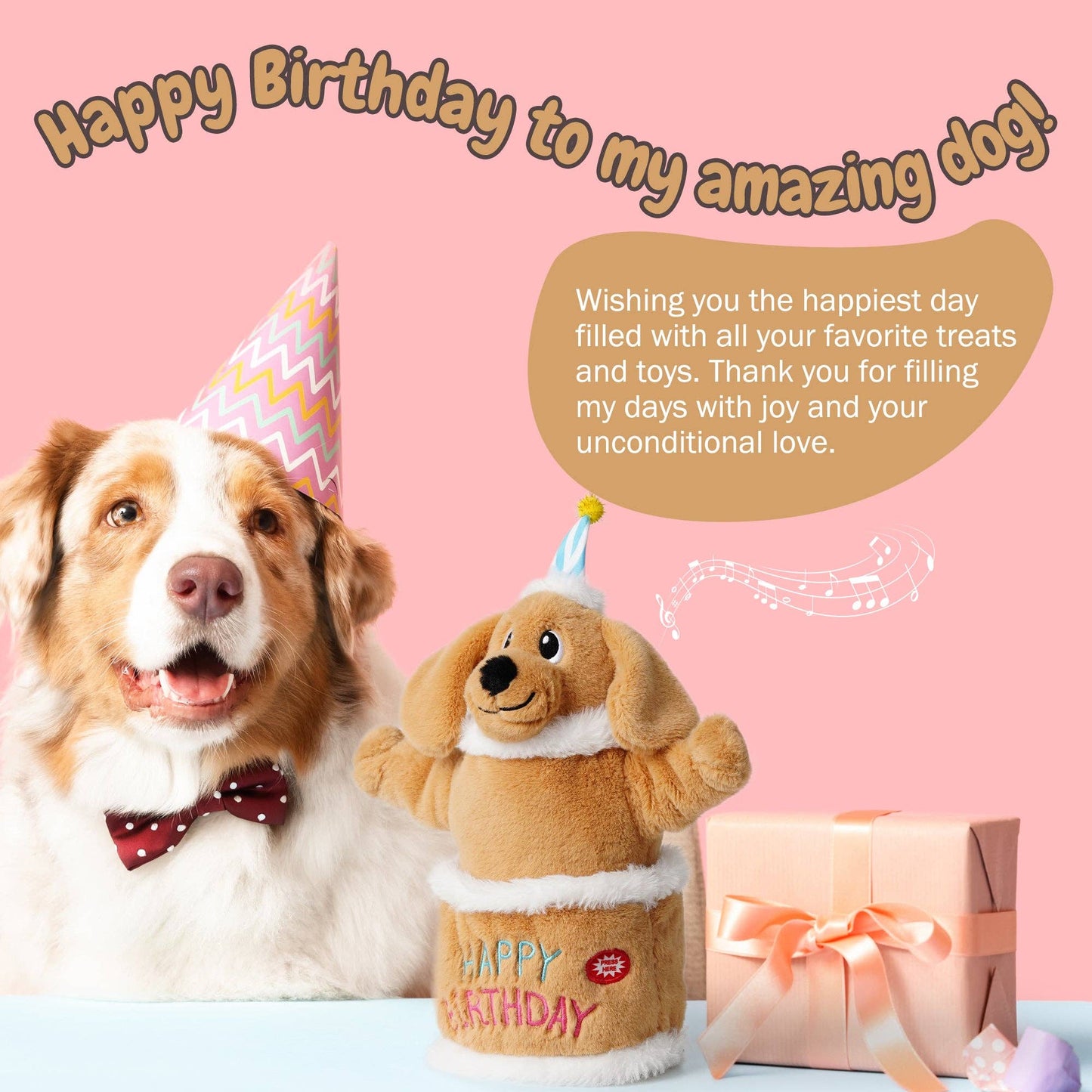Fuzzwoof Singing and Dancing Birthday Cake Dog Toy: Dancing Floppy