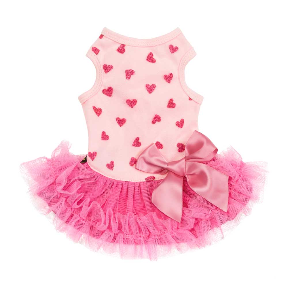 Sparkly Heart Dog Tutu Dress