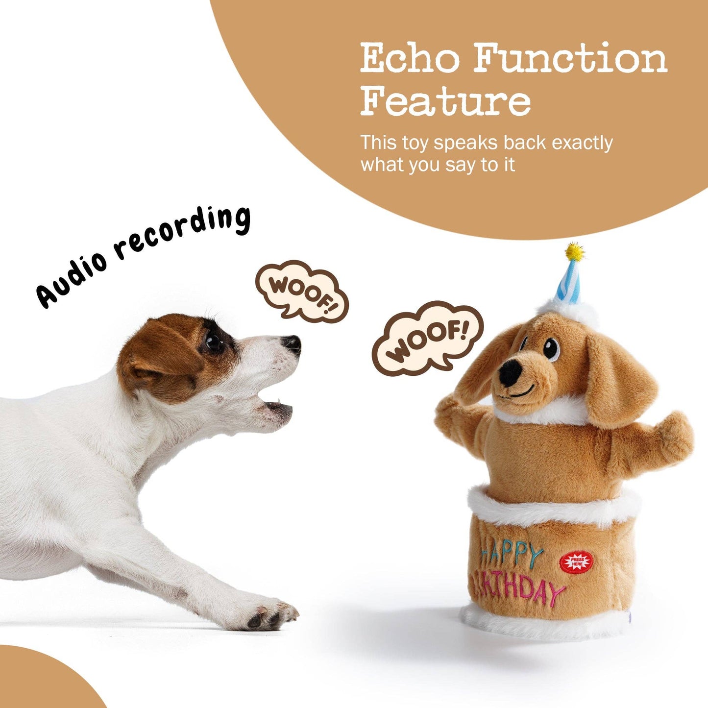 Fuzzwoof Singing and Dancing Birthday Cake Dog Toy: Dancing Floppy
