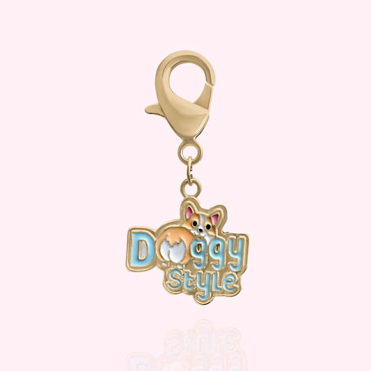 "Doggy Style" Dog Collar Charm: Gold