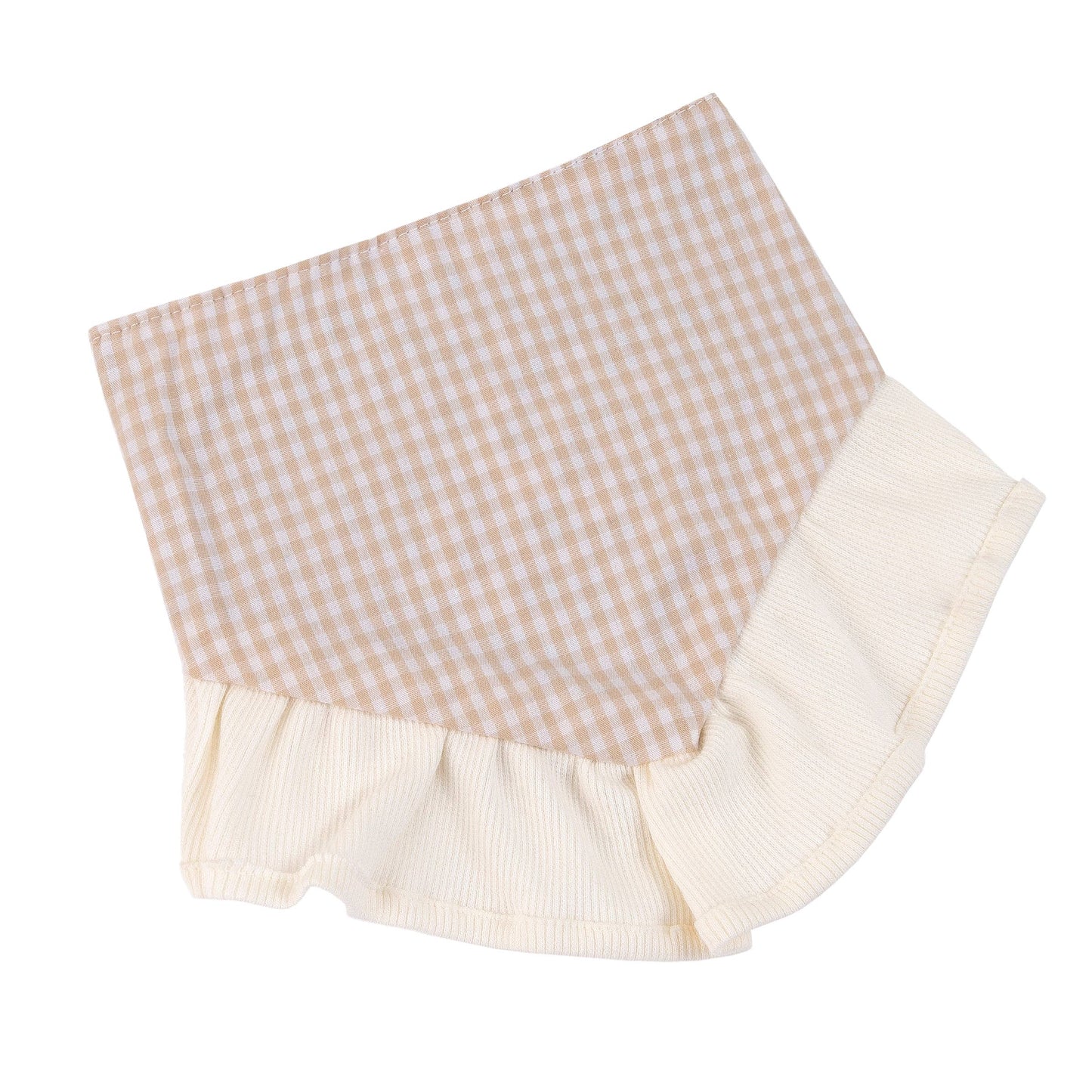 Ribbed Knit Bear Embroidered Ruffles Reversable Dog Bandana