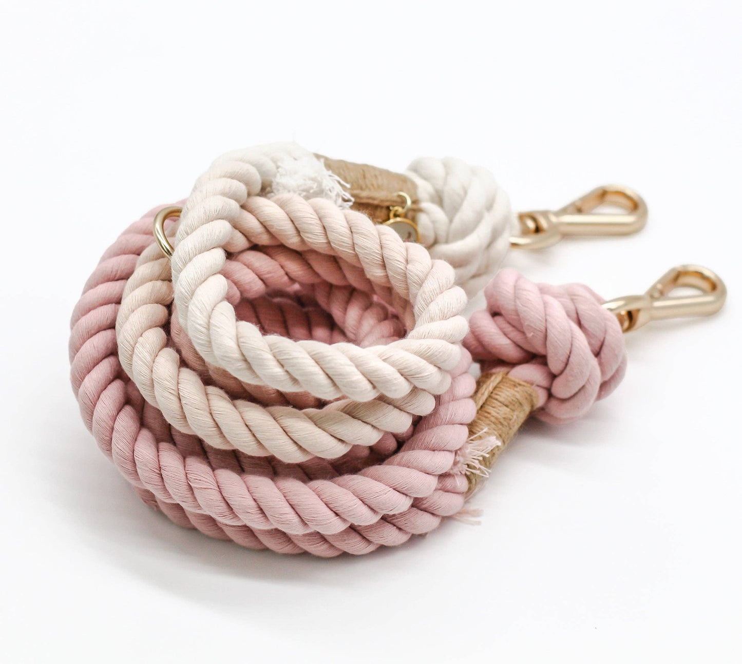 Rosy Quartz Ombre | Hands Free Rope Leash | 8ft Extra Sturdy