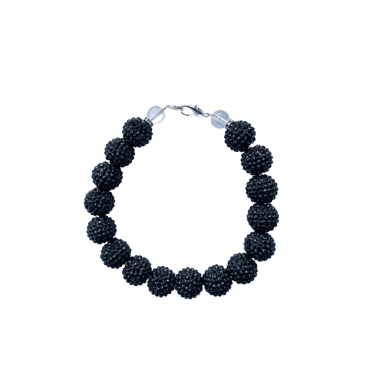 MIDNIGHT BLACK RHINESTONE DOG NECKLACE