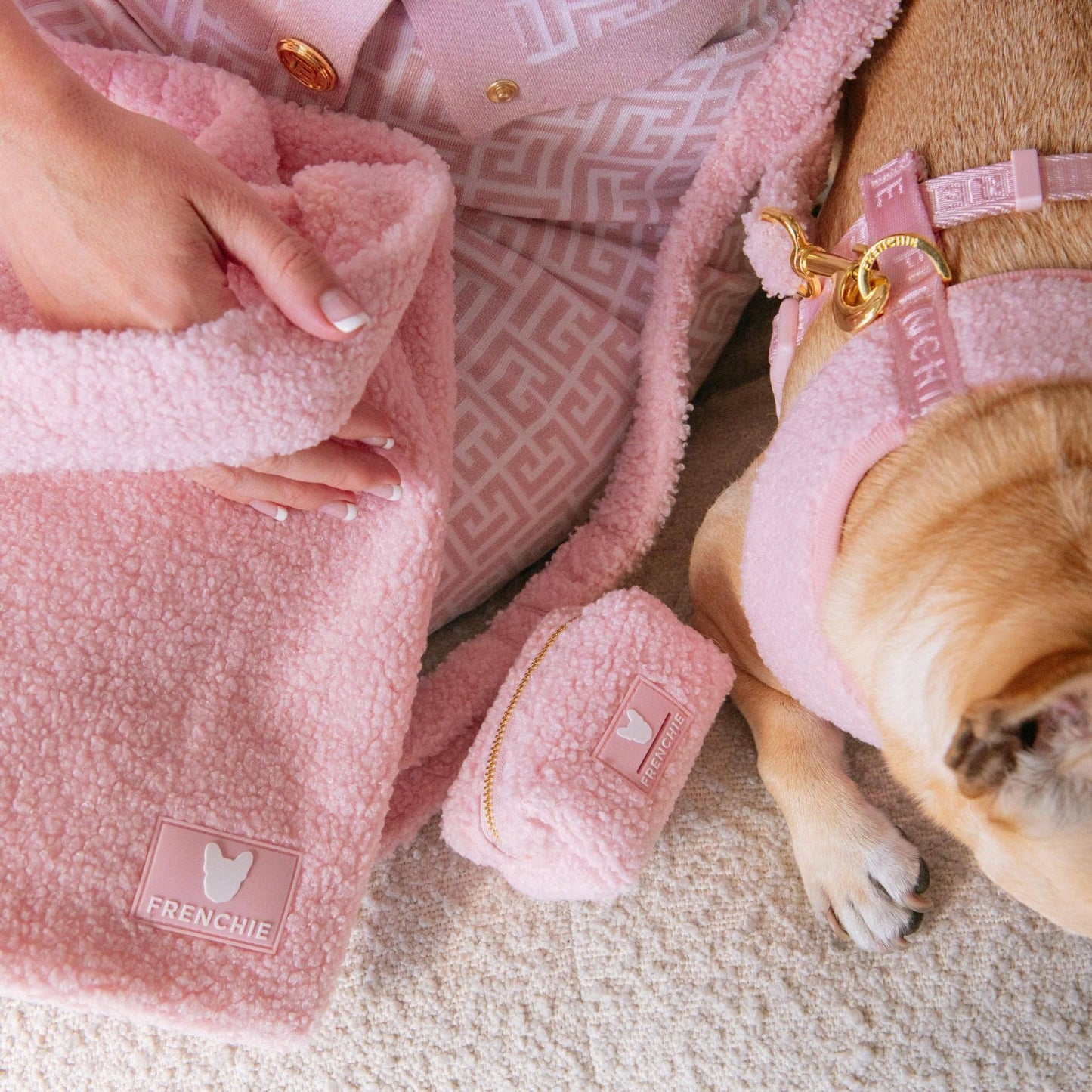 Bolso de mano Frenchie - Teddy Pink