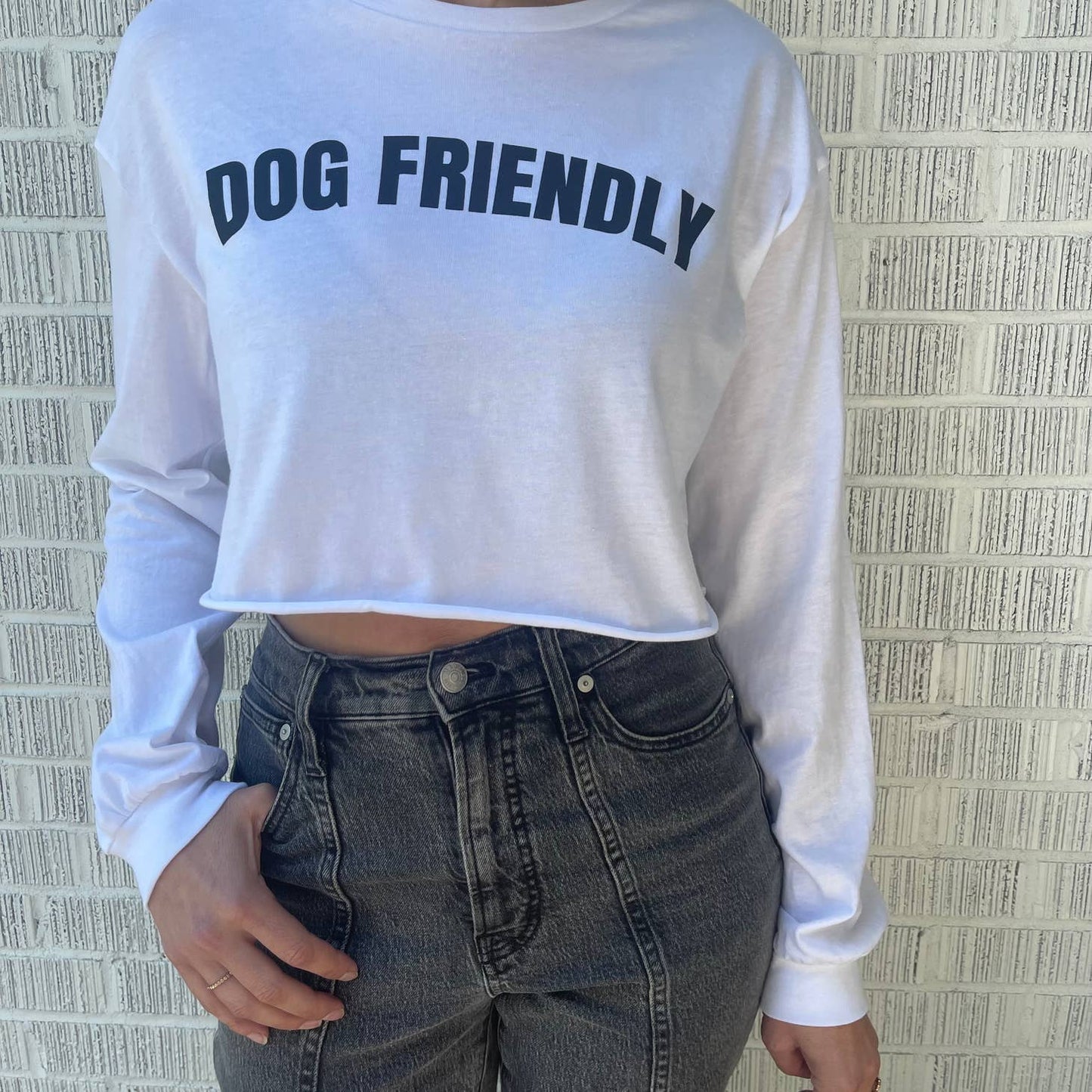 Dog Friendly Long Sleeve Crop Shirt