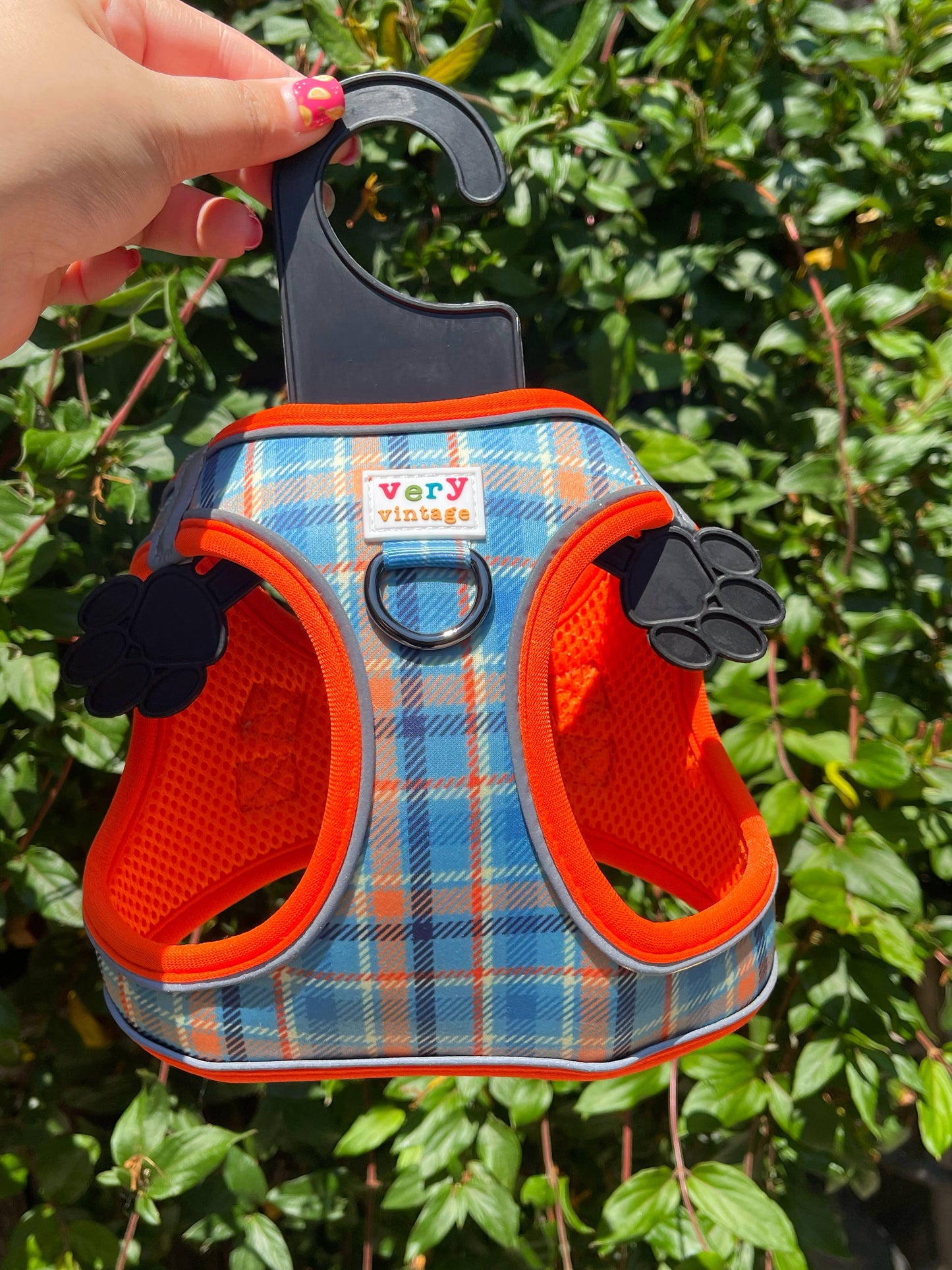 Murphy Blue & Orange Plaid Dog Harness Vest