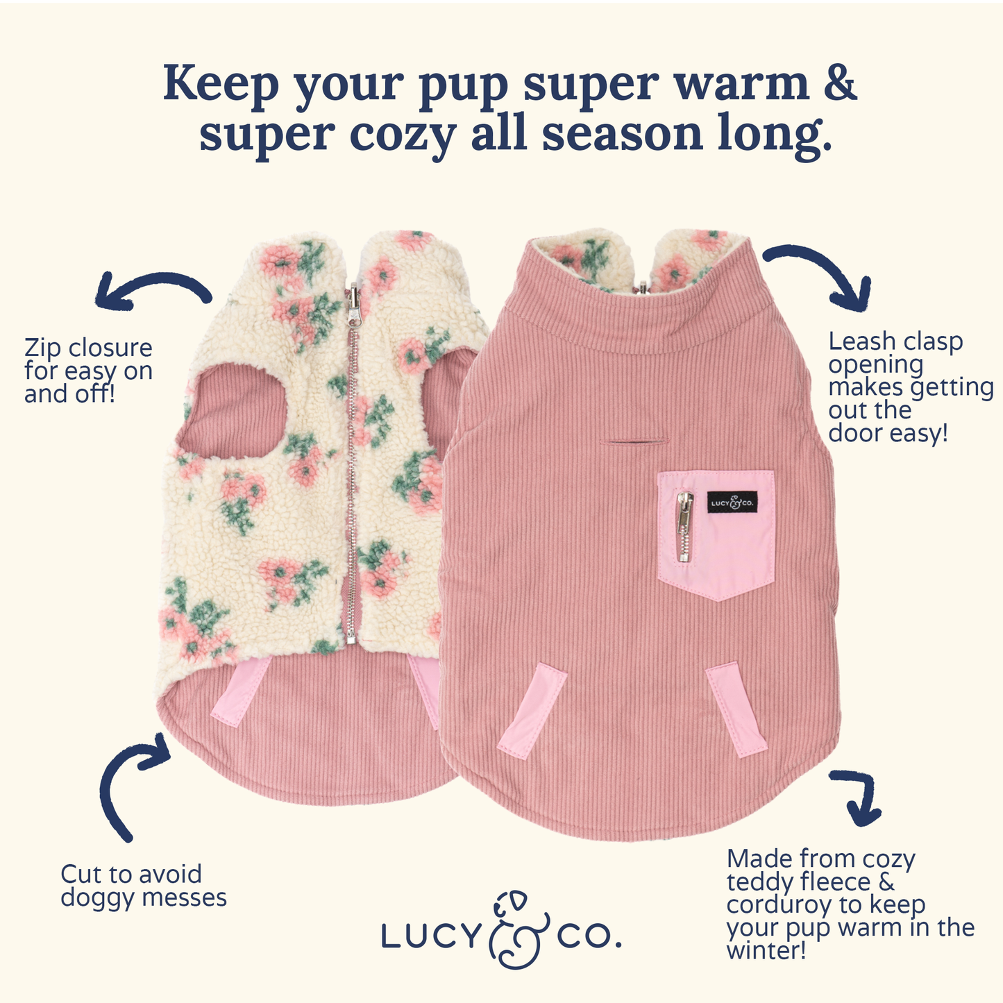 In Full Bloom Reversible Teddy Vest