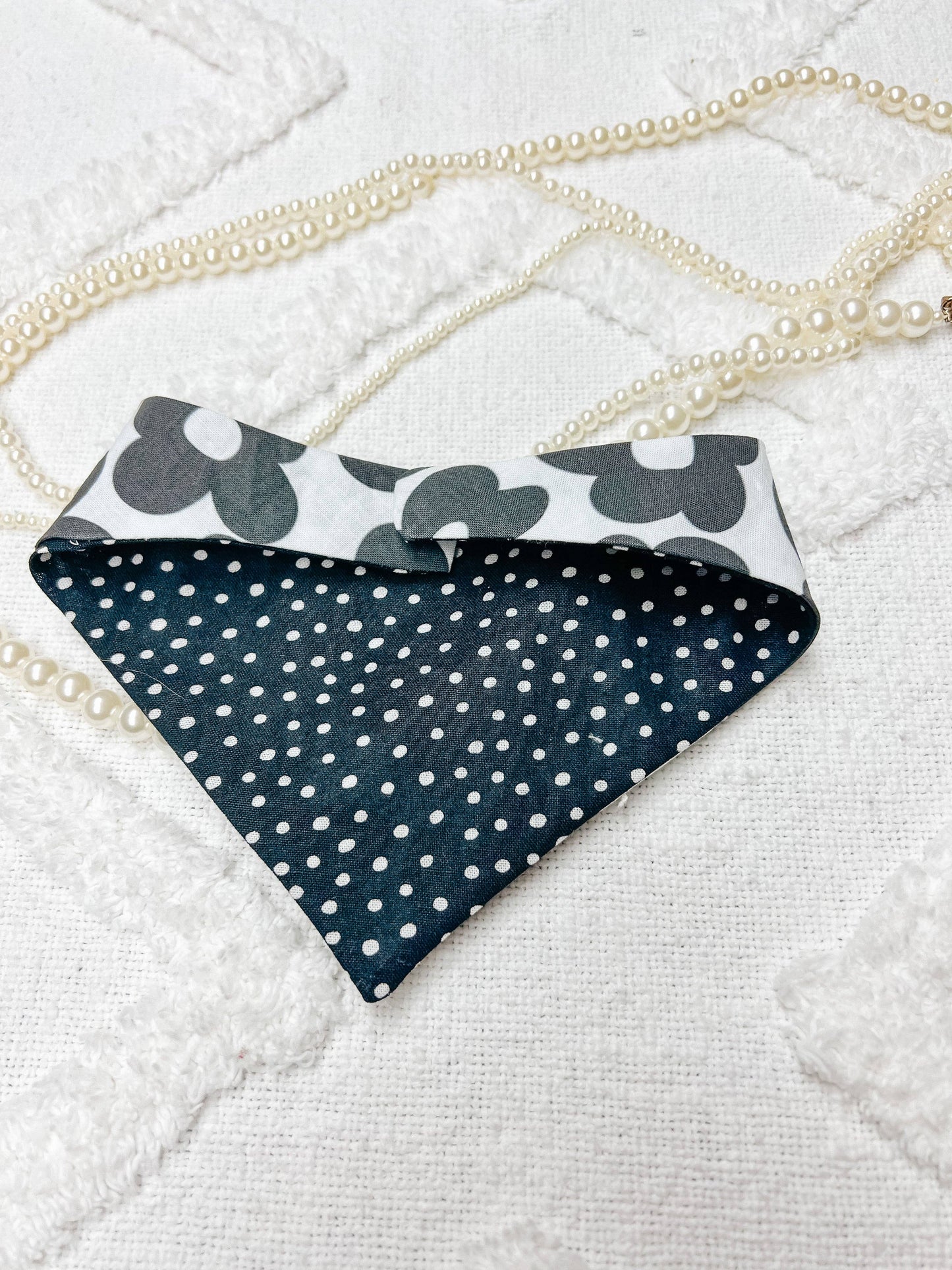 Black and White Flower Dog Bandana
