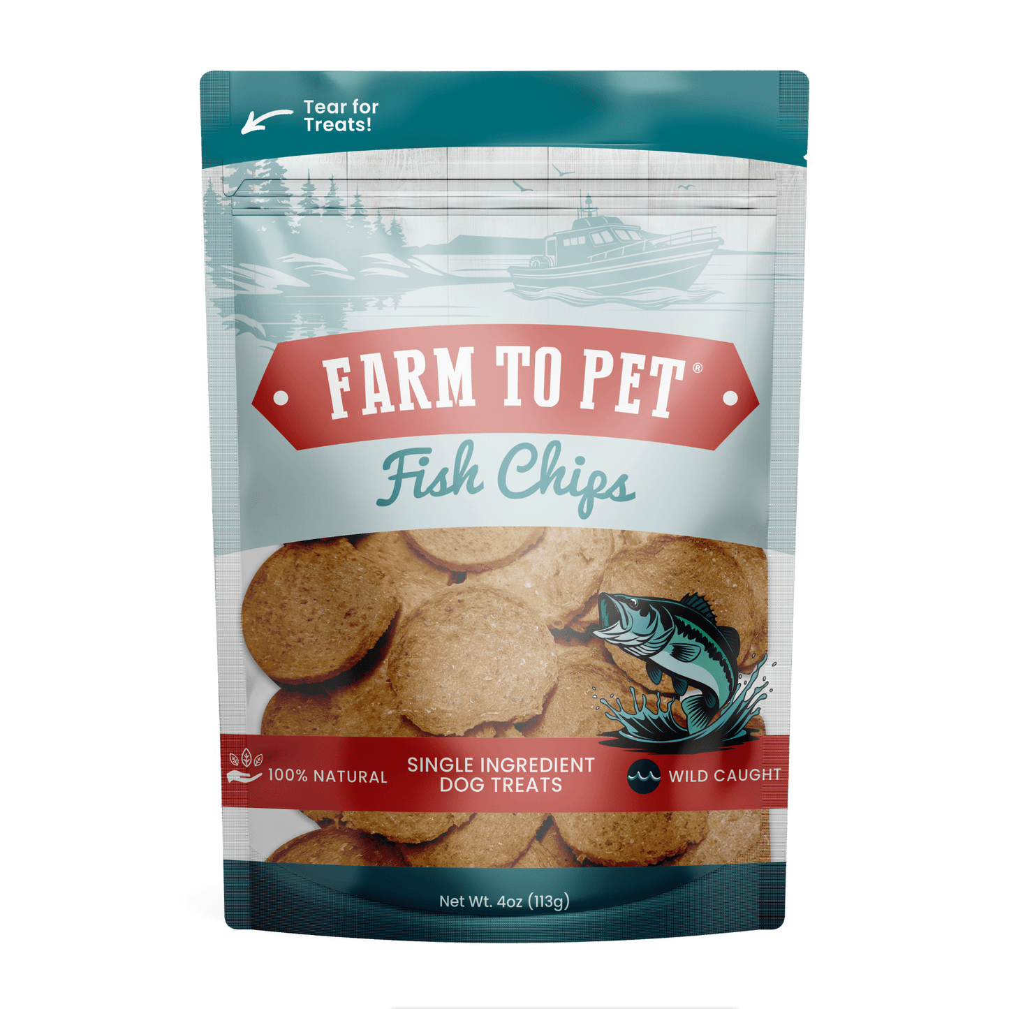 Fish Chips Dog Treats: Standard 4oz