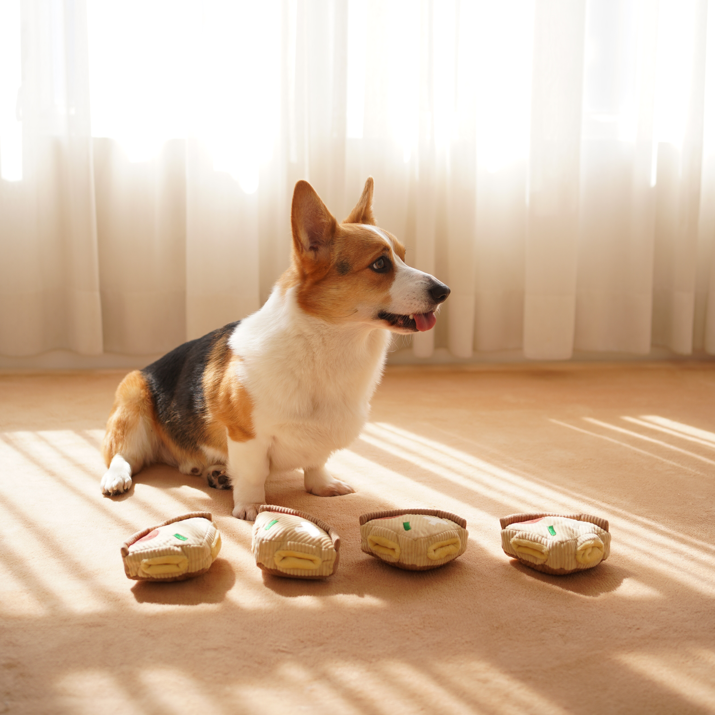 Juguete enriquecedor para perros con forma de pizza de base profunda