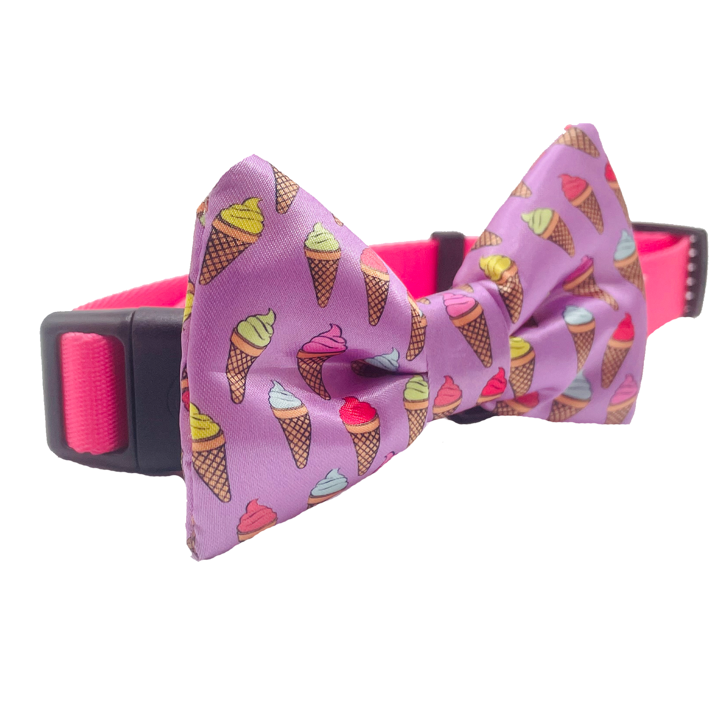 Ice Cream Cone Purple Dog Bow Tie