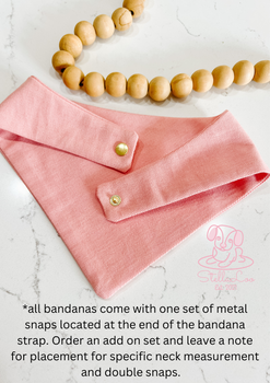Classic Lamb Embroidery Tan Denim Dog Bandana