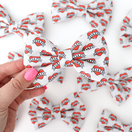 Dad Heart - Dog Collar Bow Tie