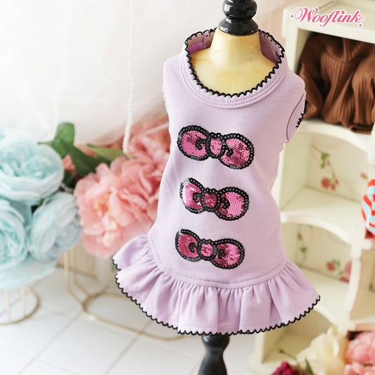 Sequins Bows Dog Mini Dress - Assorted Colors