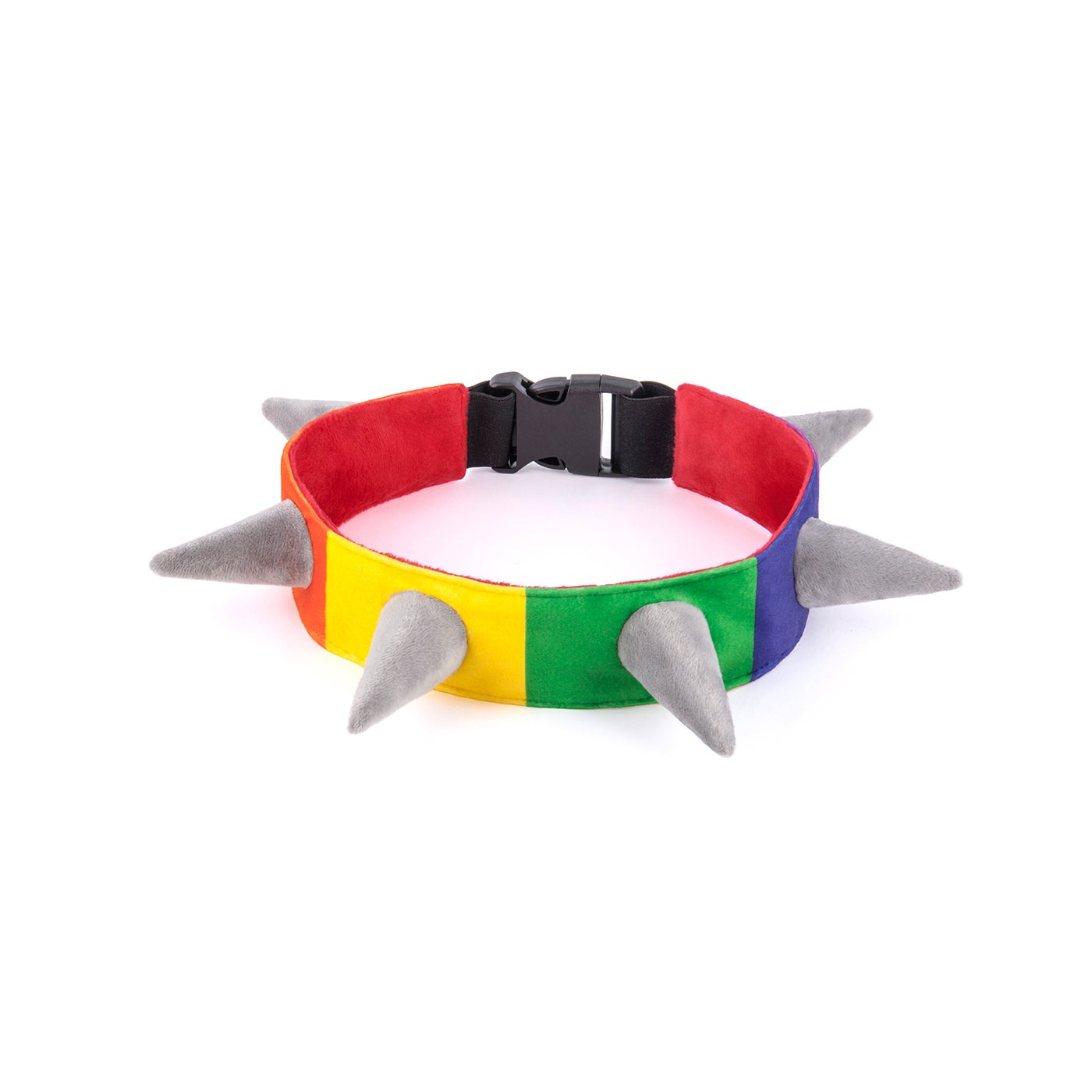 Collar con pinchos de arcoíris