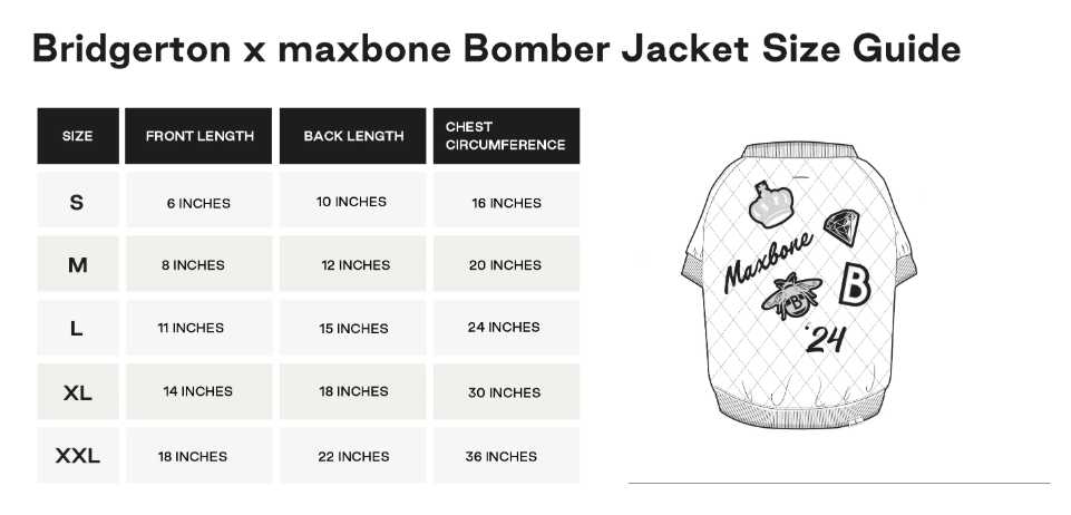 Bridgerton x maxbone Bomber Jacket for Dogs