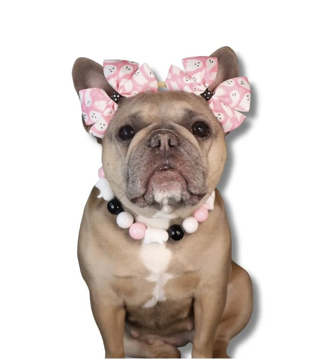 Pink Ghost Double Dog Bows