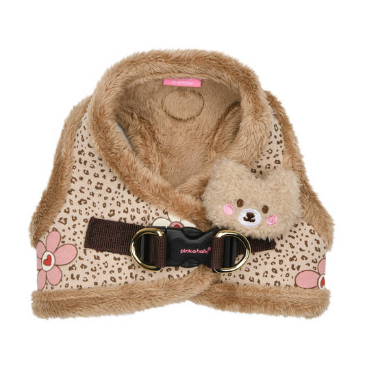 Pinkaholic Alisa Vest Dog Harness Leopard w/ Plush Bear
