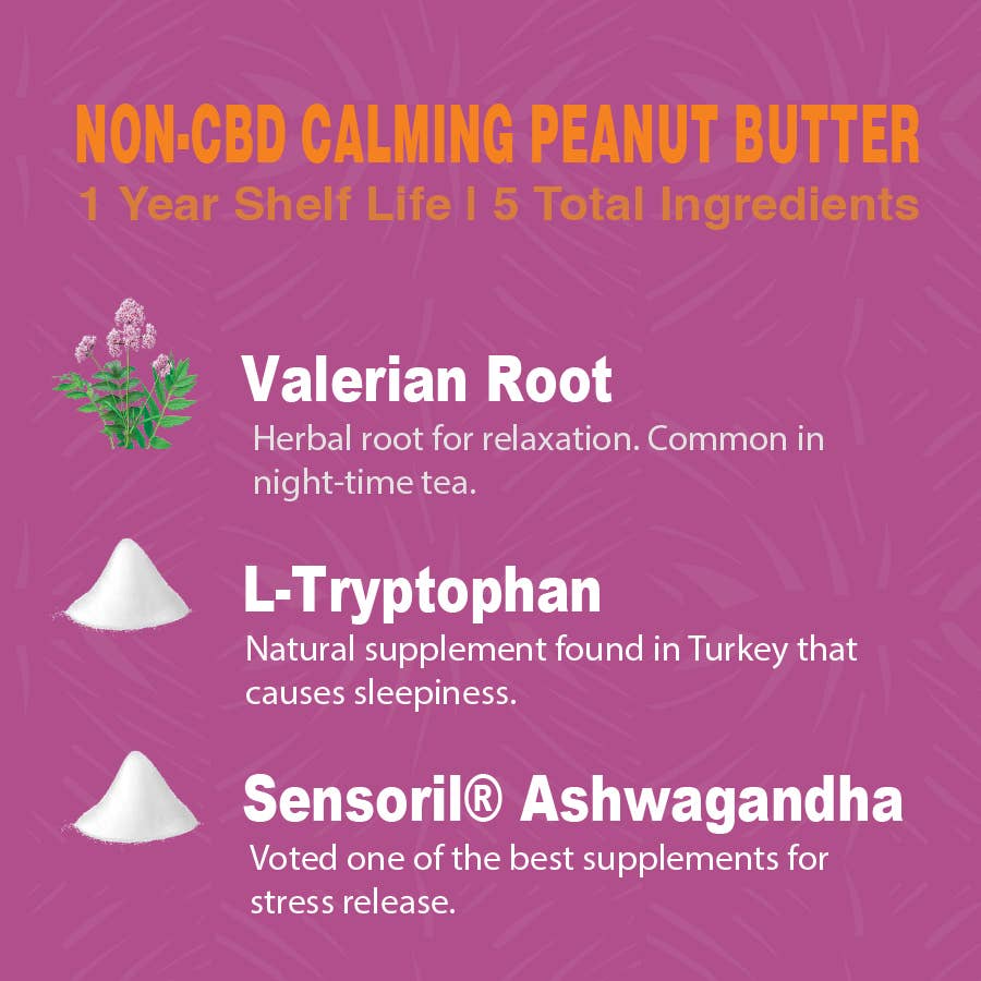 Calming Dog Peanut Butter (No CBD) 12oz Jar