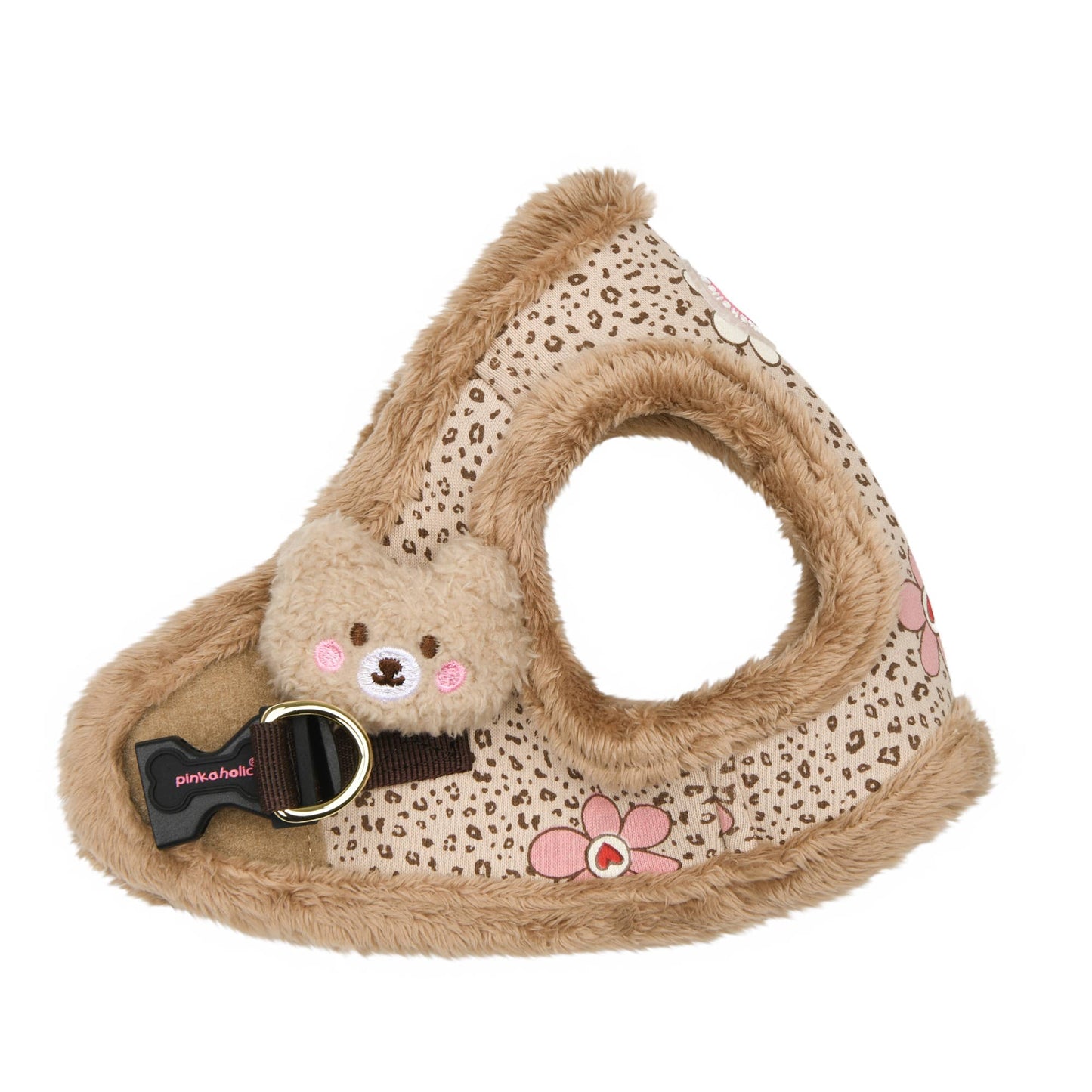 Pinkaholic Alisa Vest Dog Harness Leopard w/ Plush Bear