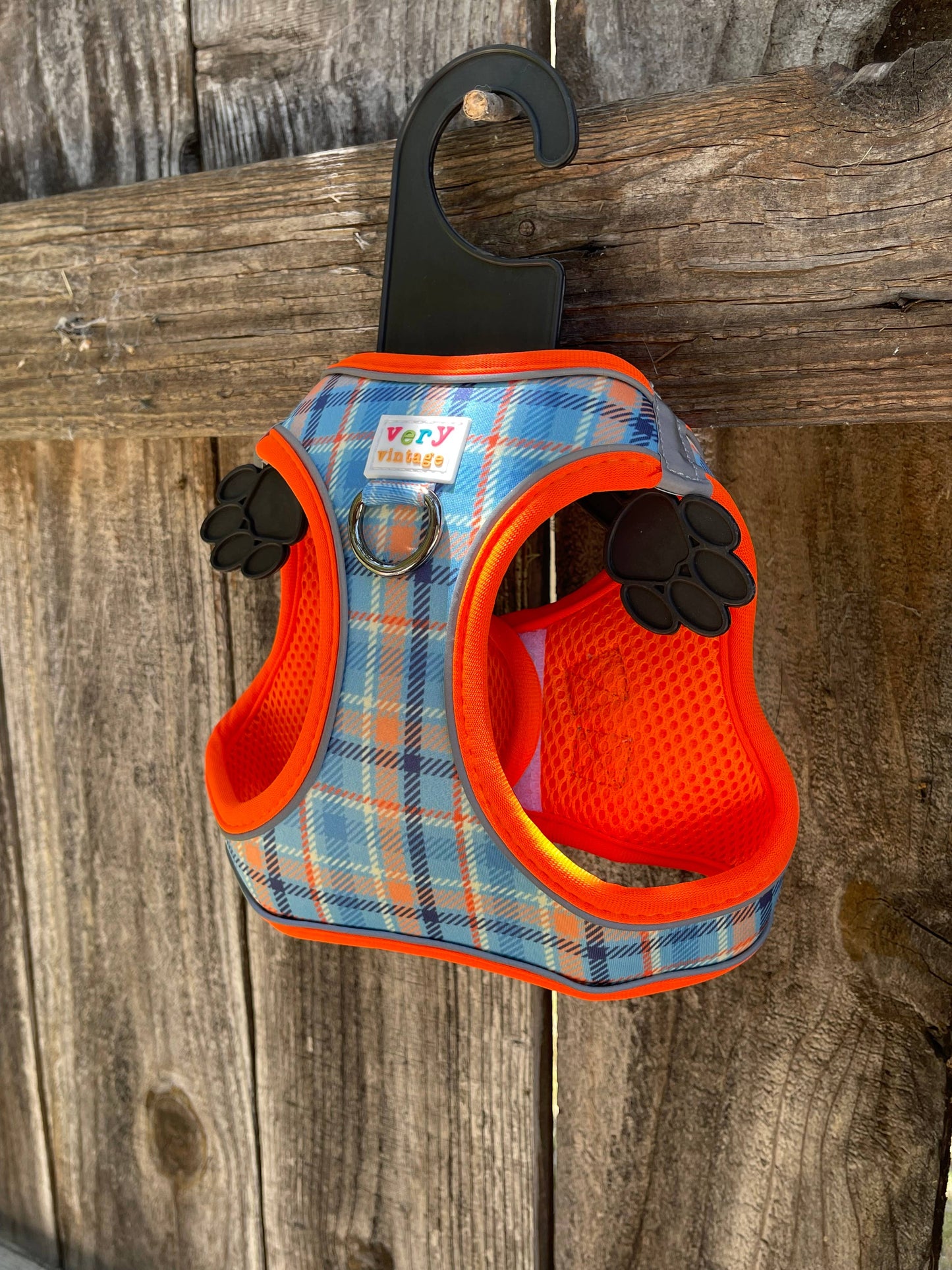 Murphy Blue & Orange Plaid Dog Harness Vest