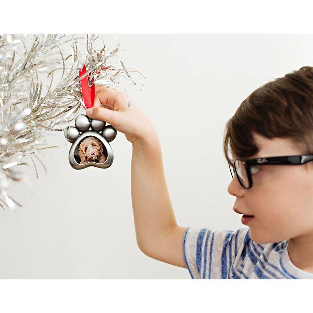Paw Shaped Pet Picture Holiday Ornament