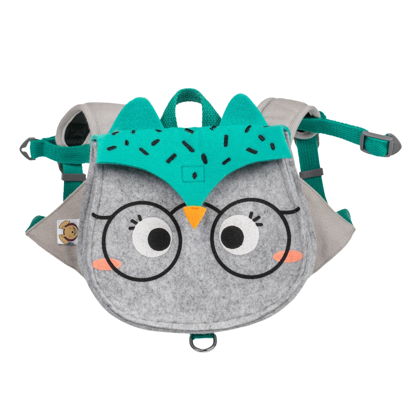 Mochila y arnés para perros con velcro y bolsillos grandes de Touchdog ® Owl Designer: tamaño pequeño