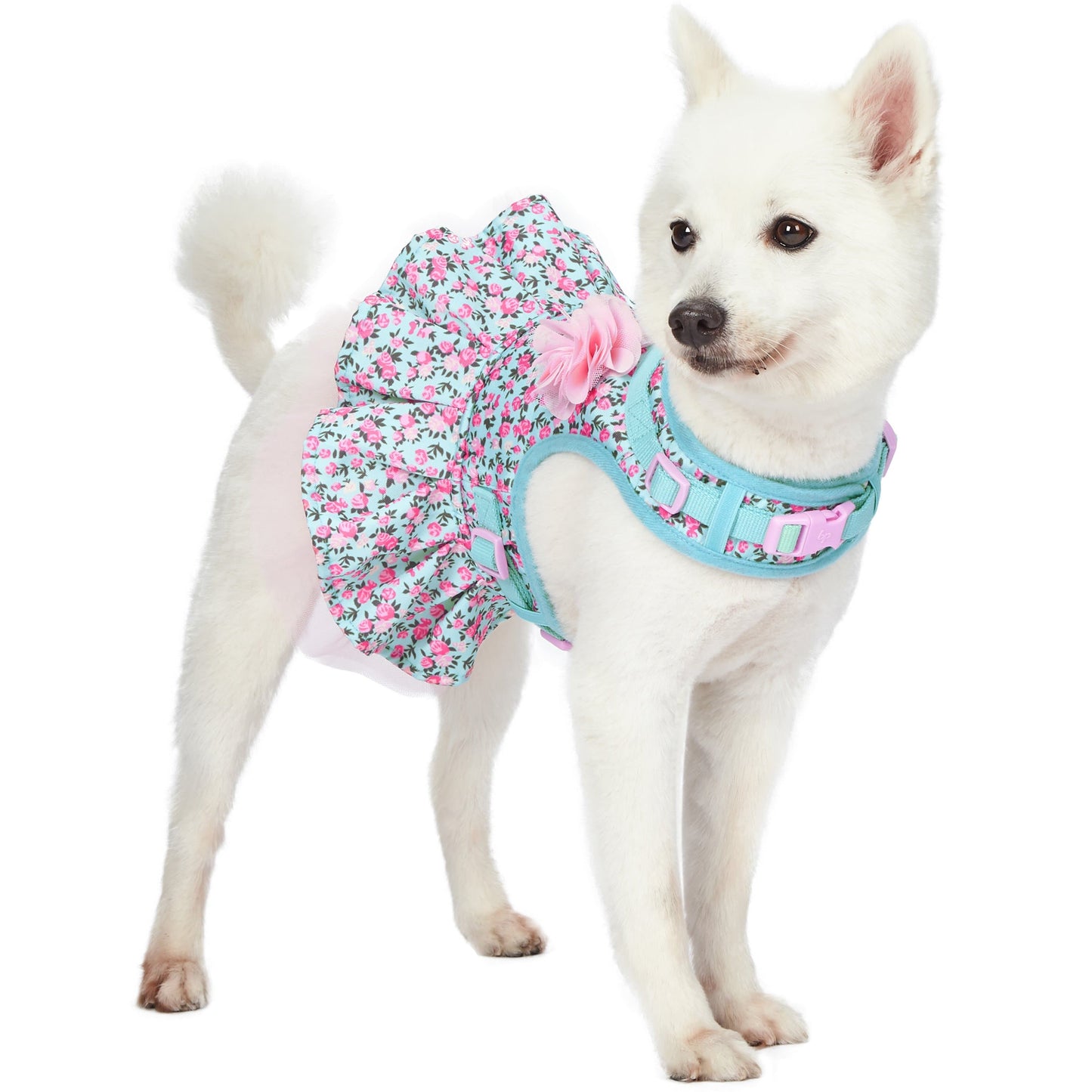 Floral Print Dog Harness Dress