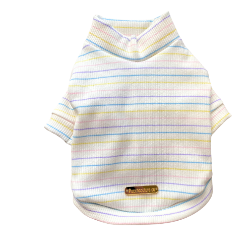 Pastel Striped Dog Turtleneck
