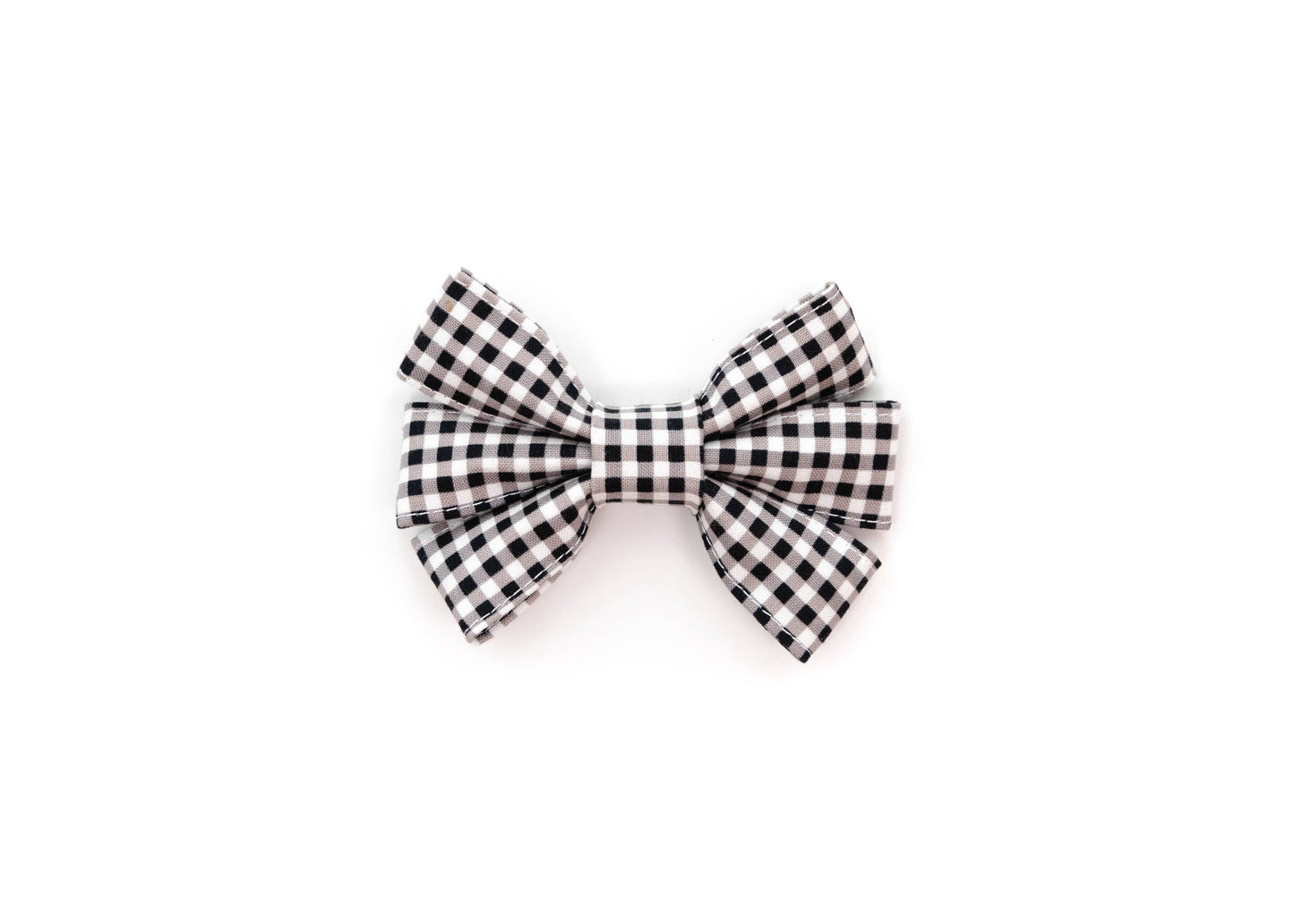 Black Mini Gingham Girly Dog Bow