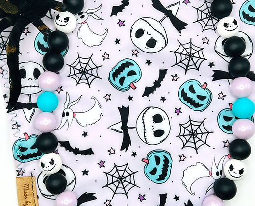 Skellington Beaded Dog Collar Necklace