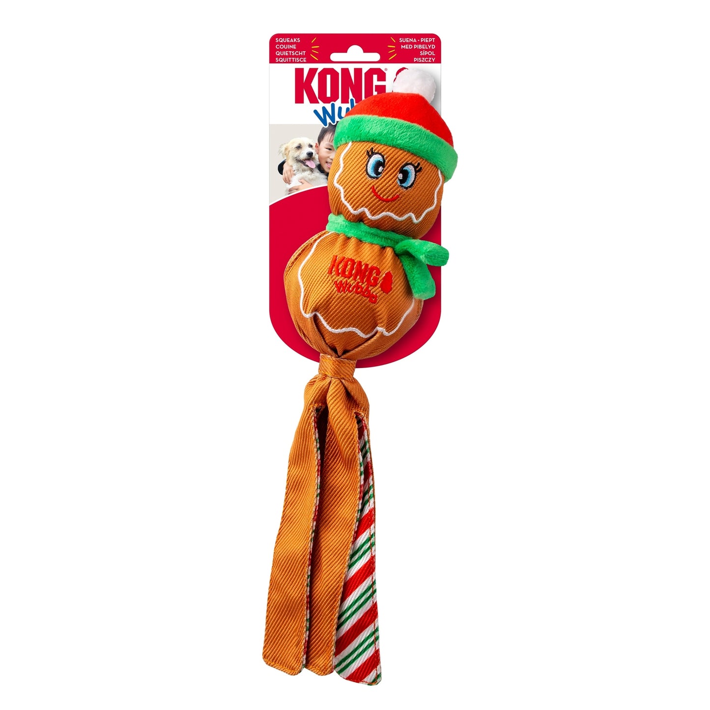 Kong Holiday Wubba™ Gingerbread Man Dog Toy