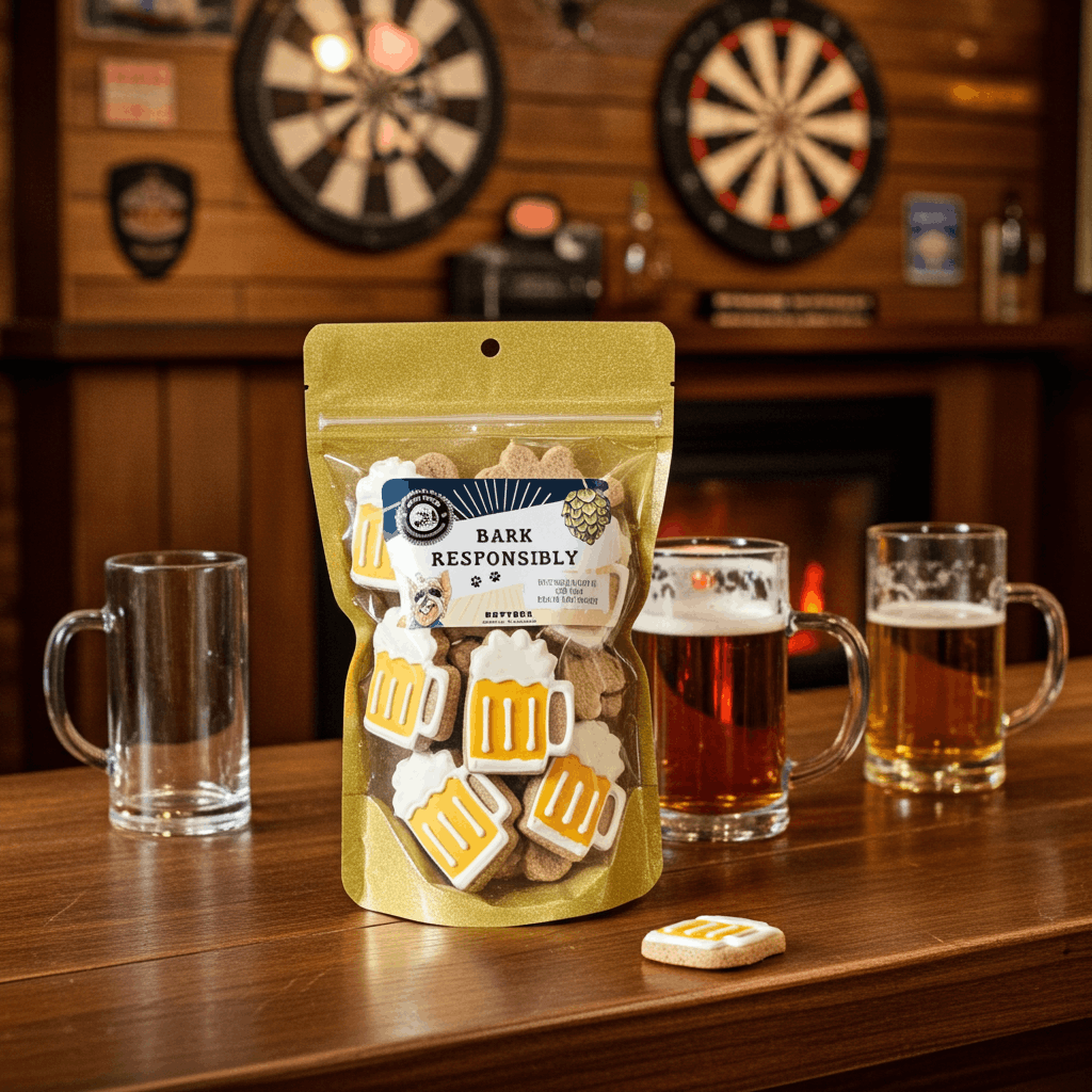 Bark Responsibly Beer Shaped Dog Cookies-6.5oz Bag