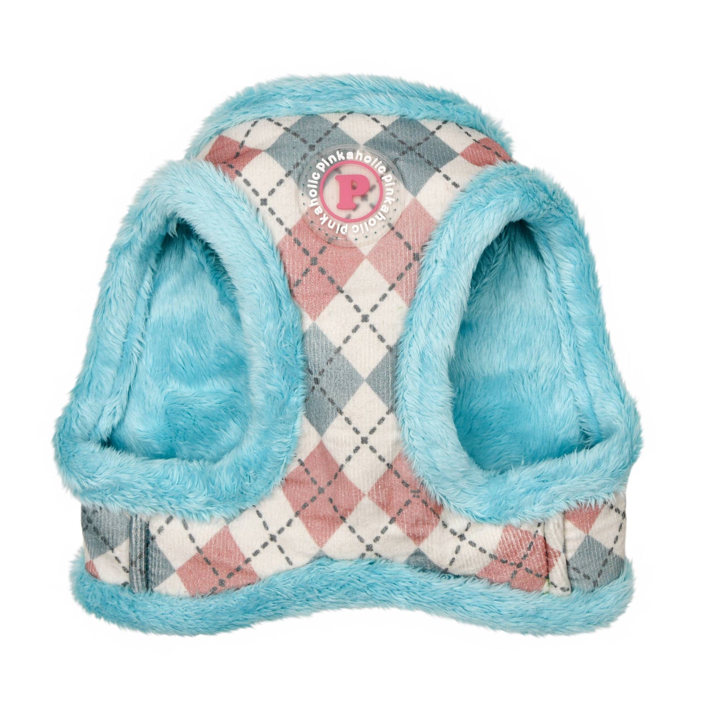 Pinkaholic Annika Vest Dog Harness Argyle w/ Plush Bear