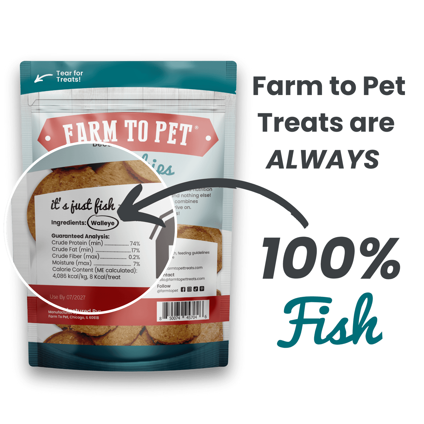 Fish Chips Dog Treats: Standard 4oz