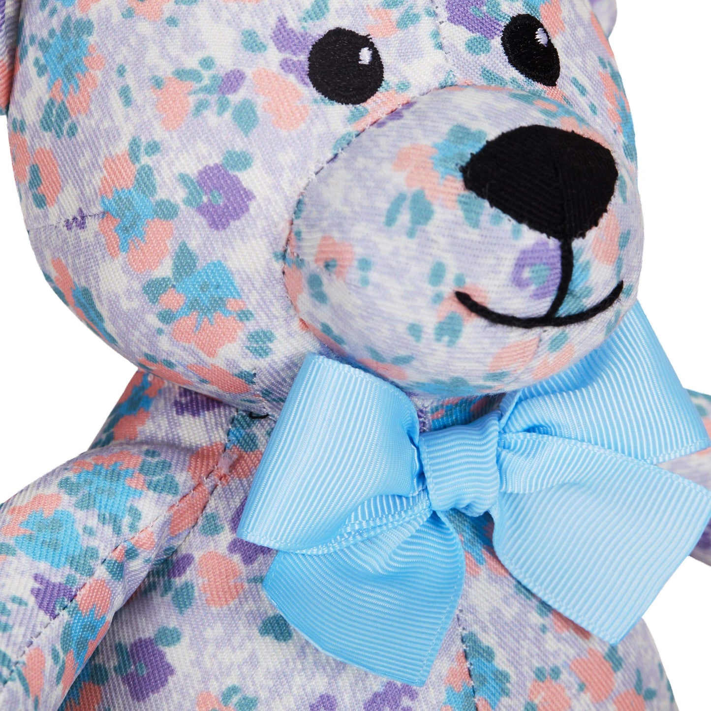 3 Colors, 6" Made Well Floral Print Bear Dog Toy: Light Blue / 6"