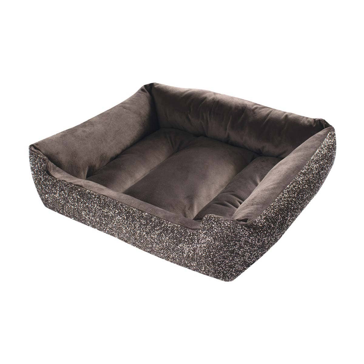 Luminous Rhinestone Dog Bed: Charcoal