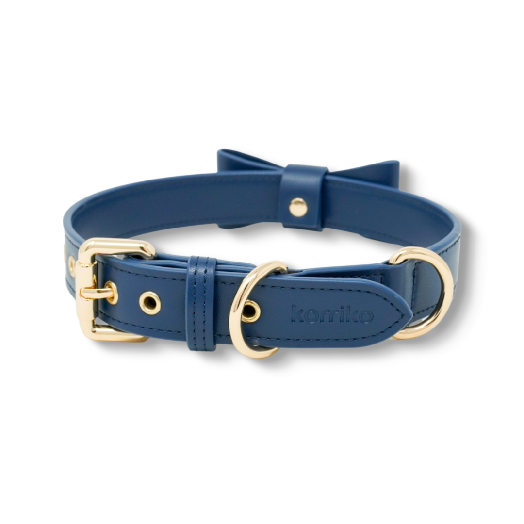 Conjunto de collar y correa para perros Signature - Azul marino