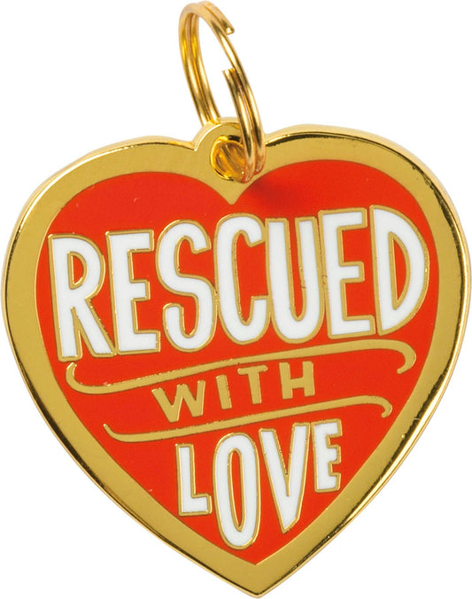 Rescued With Love Collar Charm