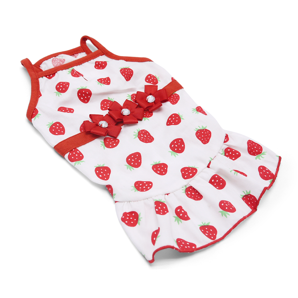 Vestido de perro con forma de fresa
