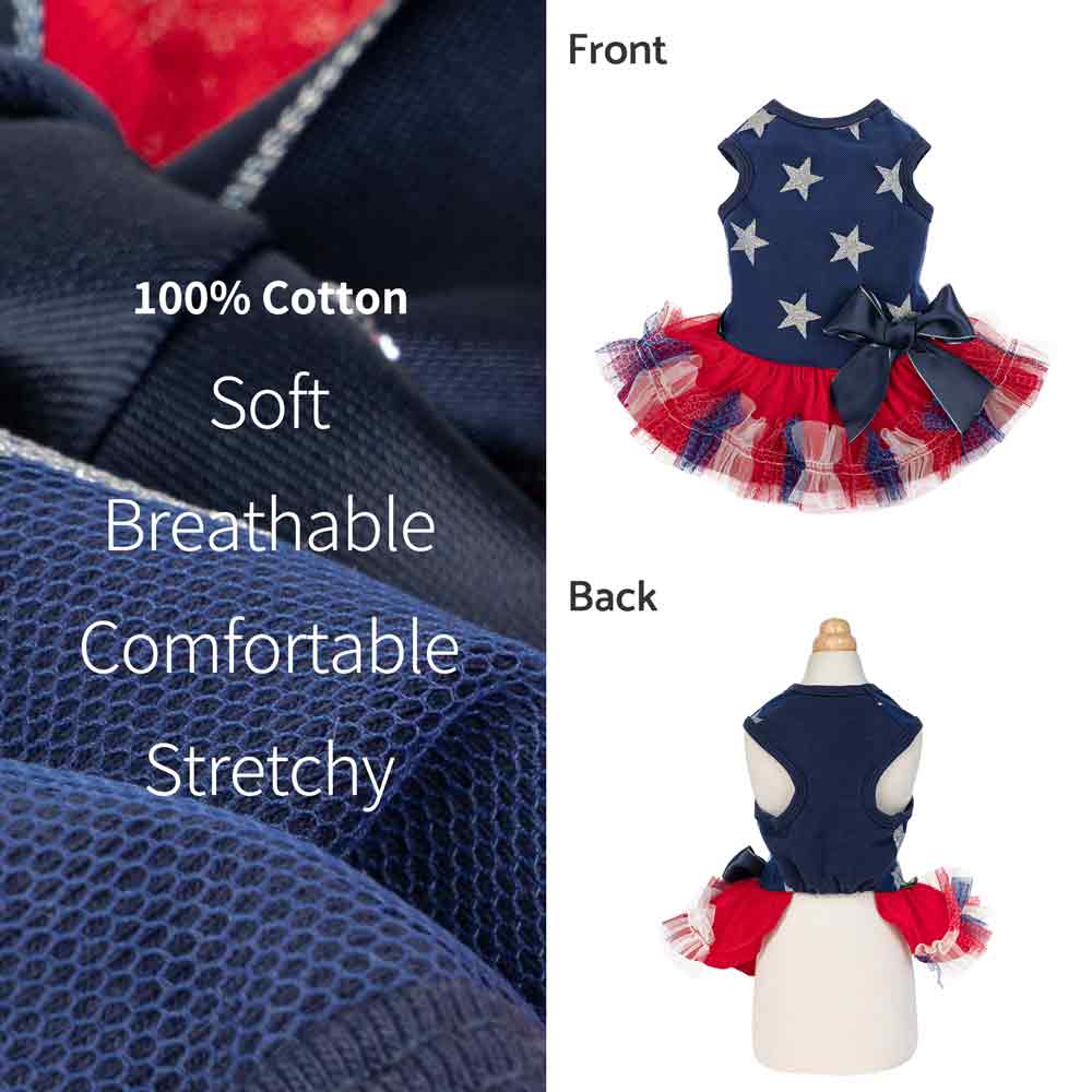 Patriotic Sparkly Dog Tutu Dress