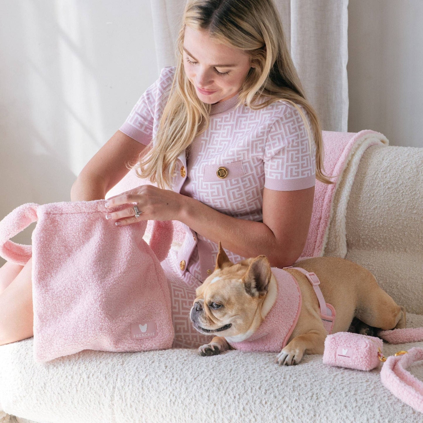 Bolso de mano Frenchie - Teddy Pink