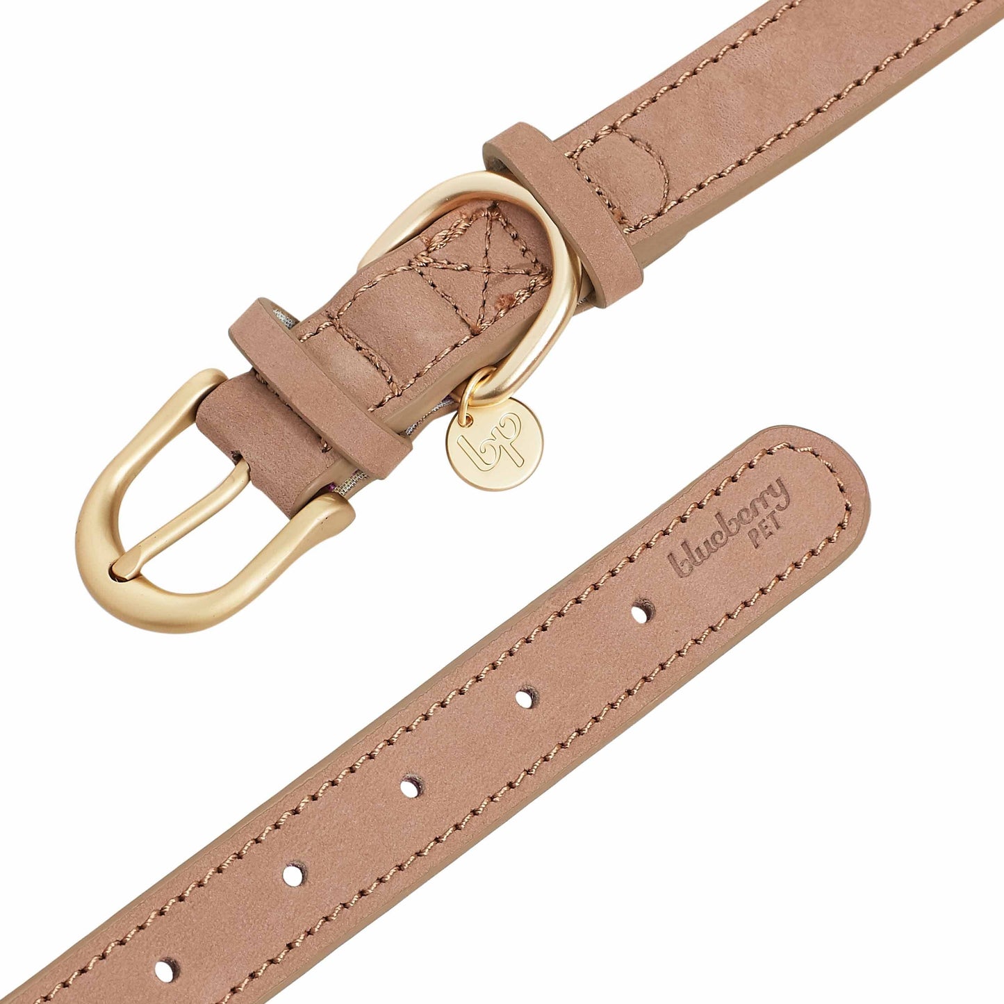 Full Grain Leather Dog Collar - Navy Blue