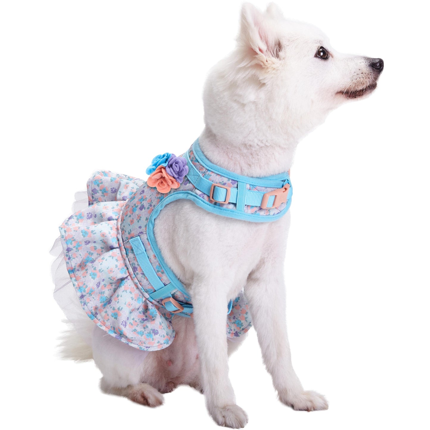 Floral Print Dog Harness Dress