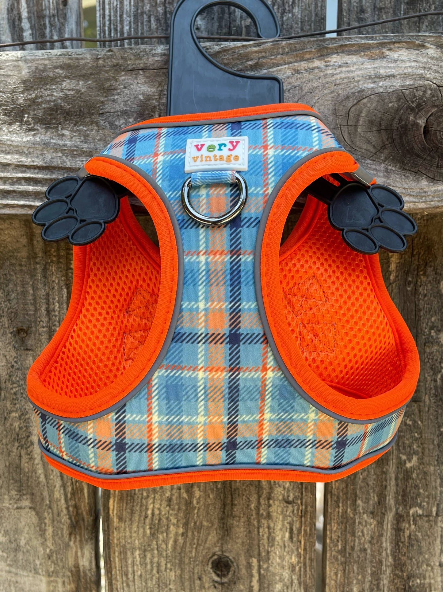 Murphy Blue & Orange Plaid Dog Harness Vest